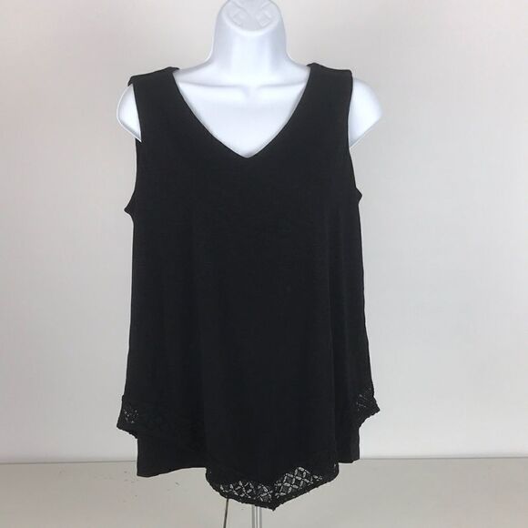 JM Collection Lace-Trimmed Tank Top Size Medium - Picture 2 of 4